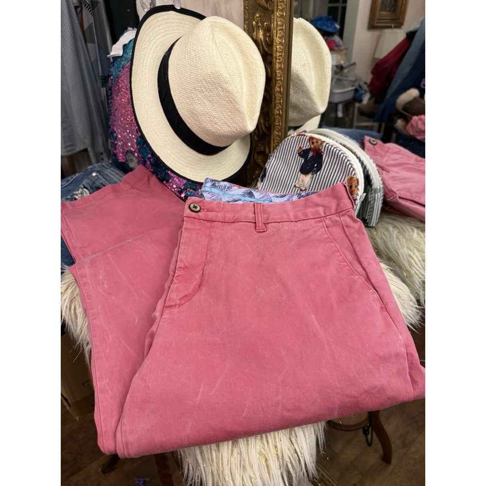 Tommy Bahama Borocay Coral Pink Chino Pants 34x32 Straight Prep Luxury - Picture 15 of 16